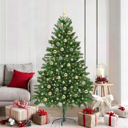 Árbol de Navidad con 300 LED con soporte Verde 180 cm PE
