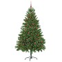 Árbol de Navidad con 300 LED con soporte Verde 210 cm PE