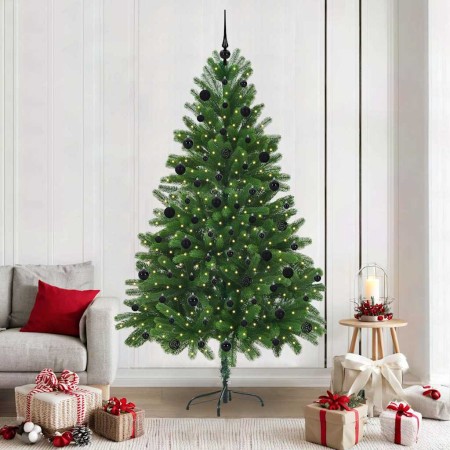 Árbol de Navidad con 300 LED con soporte Verde 210 cm PE