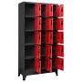 Anthrazitgrauer und roter Stahlspind 90x40x180 cm von vidaXL, Schließfächer und Lagerschränke - Ref: Foro24-339825, Preis: 31...