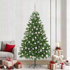 Árbol de Navidad con 300 LED con soporte Verde 210 cm PE
