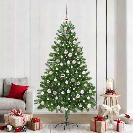 Árbol de Navidad con 300 LED con soporte Verde 210 cm PE