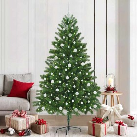 Árbol de Navidad con 300 LED con soporte Verde 210 cm PE