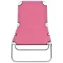 Folding steel and pink fabric lounger by vidaXL, Loungers - Ref: Foro24-310330, Price: 61,96 €, Discount: %