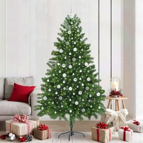 Árbol de Navidad con 300 LED con soporte Verde 210 cm PE