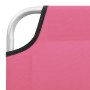 Folding steel and pink fabric lounger by vidaXL, Loungers - Ref: Foro24-310330, Price: 66,94 €, Discount: %