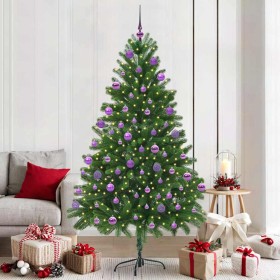 Árbol de Navidad con 300 LED con soporte Verde 210 cm PE