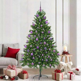 Árbol de Navidad con 300 LED con soporte Verde 210 cm PE