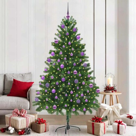 Árbol de Navidad con 300 LED con soporte Verde 210 cm PE