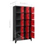 Anthrazitgrauer und roter Stahlspind 90x40x180 cm von vidaXL, Schließfächer und Lagerschränke - Ref: Foro24-339825, Preis: 31...