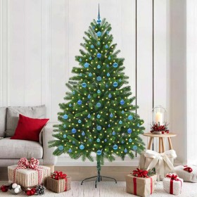 Árbol de Navidad con 300 LED con soporte Verde 210 cm PE