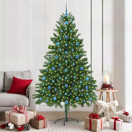 Árbol de Navidad con 300 LED con soporte Verde 210 cm PE