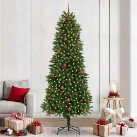 Árbol de Navidad con 300 LED con soporte Verde 240 cm PE