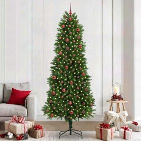 Árbol de Navidad con 300 LED con soporte Verde 240 cm PE