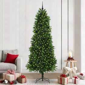 Árbol de Navidad con 300 LED con soporte Verde 240 cm PE