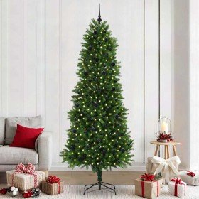 Árbol de Navidad con 300 LED con soporte Verde 240 cm PE