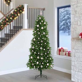 Árbol de Navidad con 300 LED con soporte Verde 240 cm PE