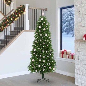 Árbol de Navidad con 300 LED con soporte Verde 240 cm PE