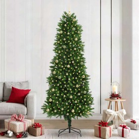 Árbol de Navidad con 300 LED con soporte Verde 240 cm PE