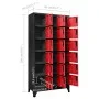 Anthracite gray and red steel locker 90x40x180 cm by vidaXL, Lockers and storage cabinets - Ref: Foro24-339833, Price: 432,05...