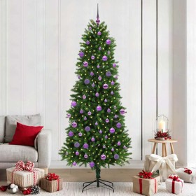 Árbol de Navidad con 300 LED con soporte Verde 240 cm PE