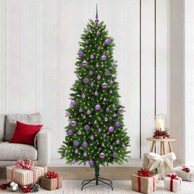 Árbol de Navidad con 300 LED con soporte Verde 240 cm PE