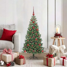 Árbol de Navidad con 150 LED con soporte Verde 120 cm PVC