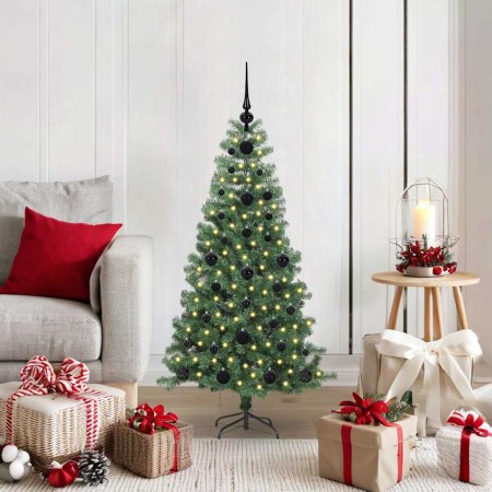 Árbol de Navidad con 150 LED con soporte Verde 120 cm PVC
