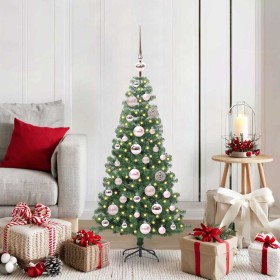 Árbol de Navidad con 150 LED con soporte Verde 120 cm PVC