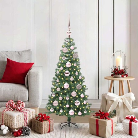Árbol de Navidad con 150 LED con soporte Verde 120 cm PVC