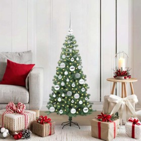 Árbol de Navidad con 150 LED con soporte Verde 120 cm PVC