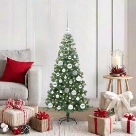 Árbol de Navidad con 150 LED con soporte Verde 120 cm PVC