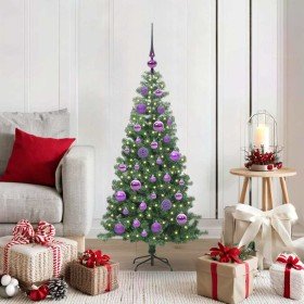 Árbol de Navidad con 150 LED con soporte Verde 120 cm PVC