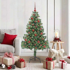 Árbol de Navidad con 150 LED con soporte Verde 150 cm PVC