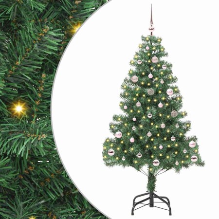 Árbol de Navidad con 150 LED con soporte Verde 150 cm PVC