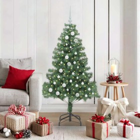 Árbol de Navidad con 150 LED con soporte Verde 150 cm PVC