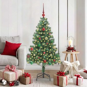 Árbol de Navidad con 150 LED con soporte Verde 150 cm PVC