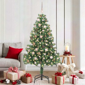 Árbol de Navidad con 300 LED con soporte Verde 180 cm PVC