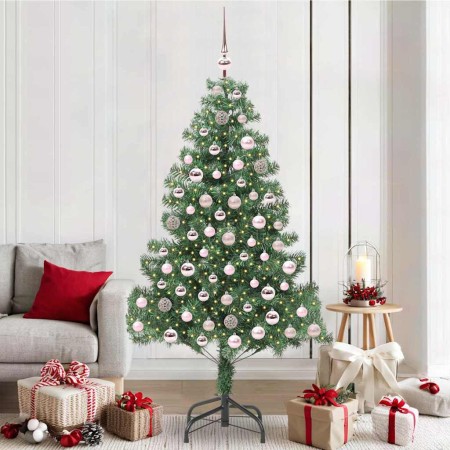 Árbol de Navidad con 300 LED con soporte Verde 210 cm PVC