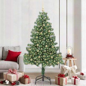 Árbol de Navidad con 300 LED con soporte Verde 210 cm PVC