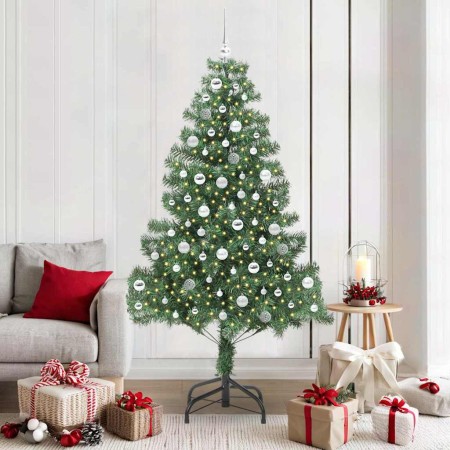 Árbol de Navidad con 300 LED con soporte Verde 210 cm PVC