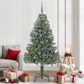 Árbol de Navidad con 300 LED con soporte Verde 210 cm PVC