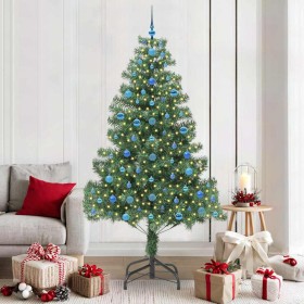 Árbol de Navidad con 300 LED con soporte Verde 210 cm PVC