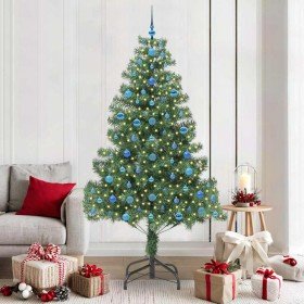 Árbol de Navidad con 300 LED con soporte Verde 210 cm PVC