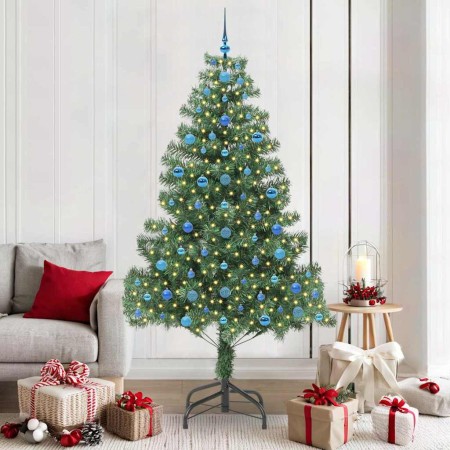 Árbol de Navidad con 300 LED con soporte Verde 210 cm PVC