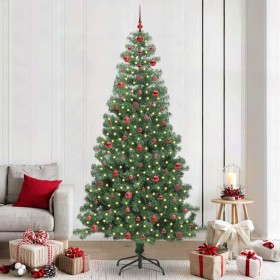 Árbol de Navidad con 300 LED con soporte Verde 240 cm PVC