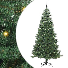 Árbol de Navidad con 300 LED con soporte Verde 240 cm PVC