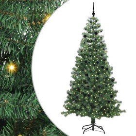Árbol de Navidad con 300 LED con soporte Verde 240 cm PVC
