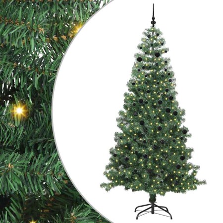 Árbol de Navidad con 300 LED con soporte Verde 240 cm PVC