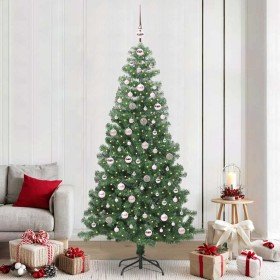 Árbol de Navidad con 300 LED con soporte Verde 240 cm PVC